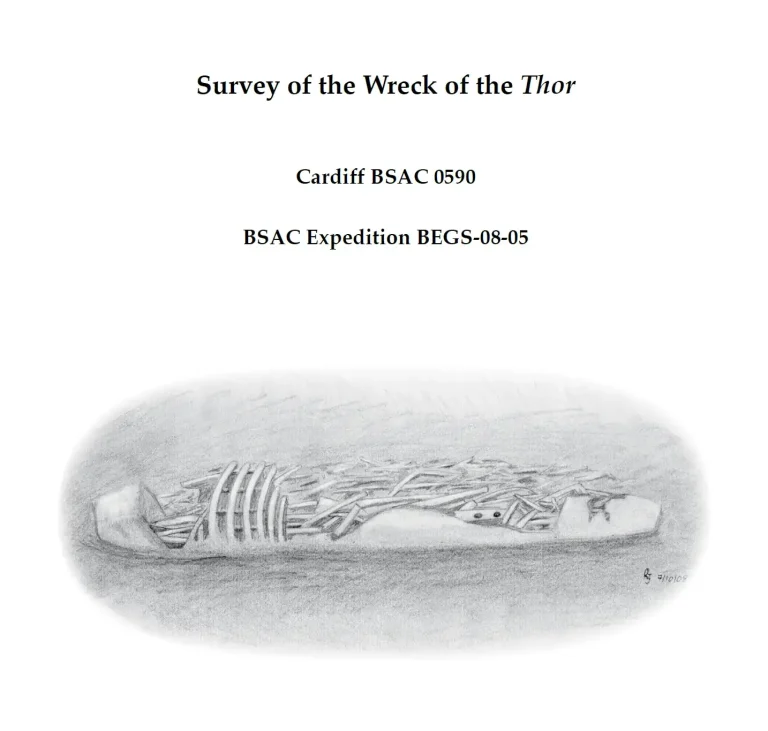 Drawing of the wreck of the Thor